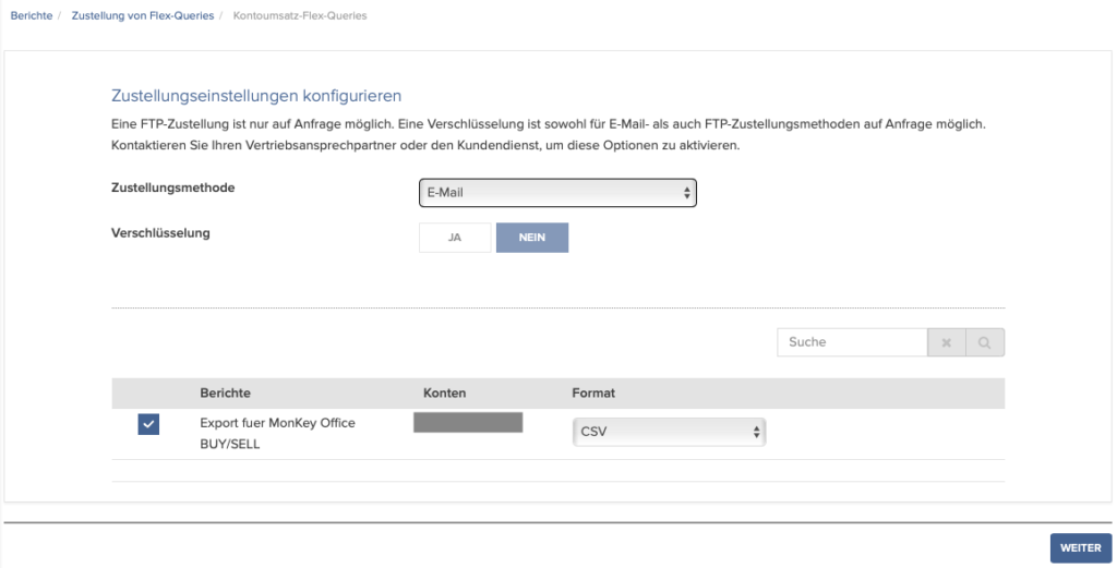 Buchhaltung automatisieren - Vermögensverwaltende GmbH: Schritt 1 5 Automatische Zustellung der FlexQuery konfigurieren