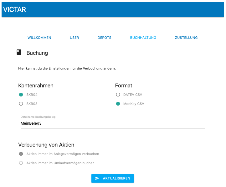 VICTAR Anleitung 5 VICTAR Web App Buchhaltung 1
